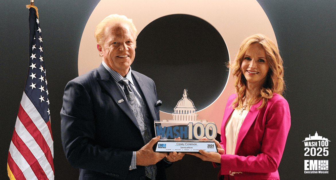 Executive Mosaic CEO Jim Garrettson and ServiceNow Public Sector VP Casey Coleman.