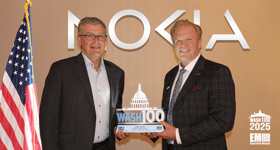Mike Loomis, Nokia Federal Solutions CEO, receives 2025 Wash100 Award