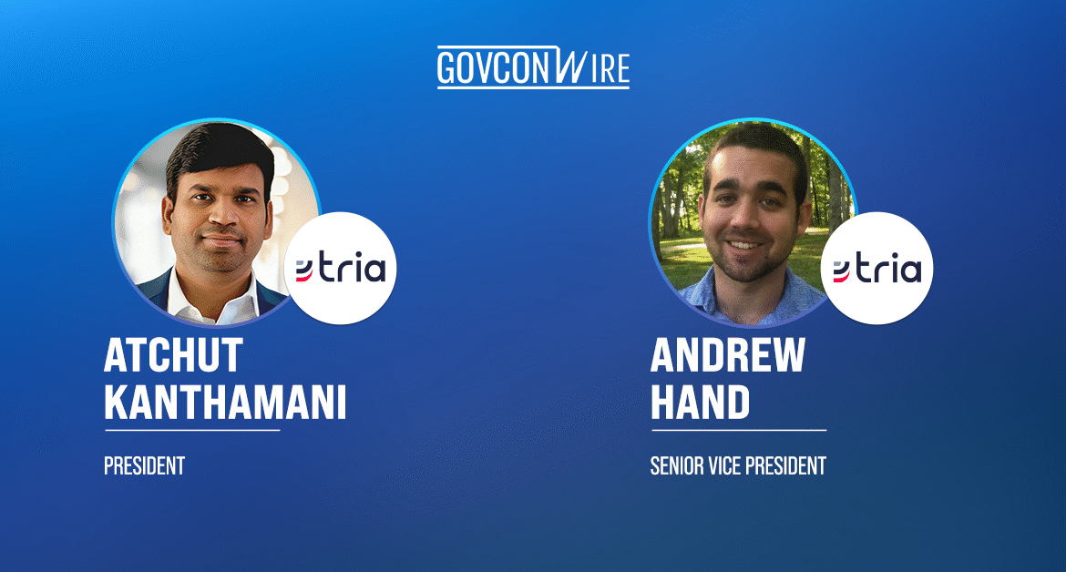 Headshots of Atchut Kanthamani, Tria Federal president, and Andrew Hand, senior vice president at Tria