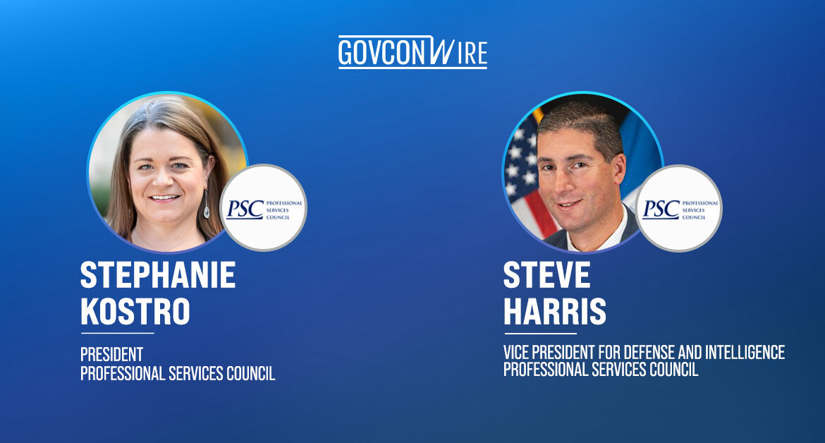 Headshots of Professional Services Council President Stephanie Kostro and PSC Defense and Intelligence VP Steve Harris