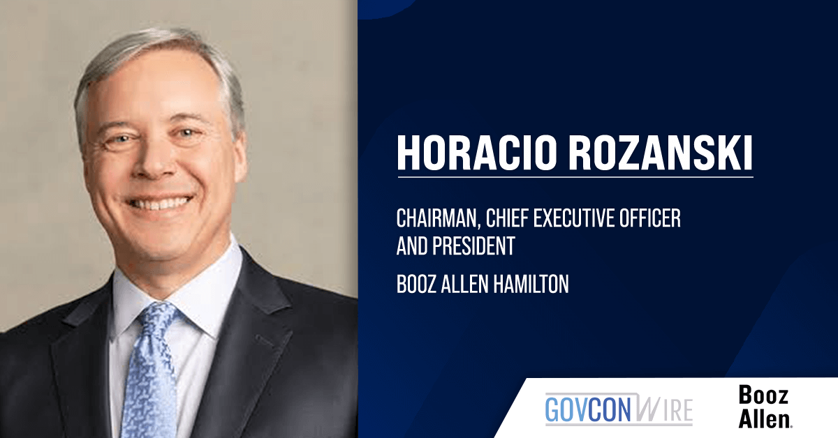 Booz Allen CEO Horacio Rozanski. Booz Allen reported a $2.9 billion fiscal year 2026 first quarter revenue.