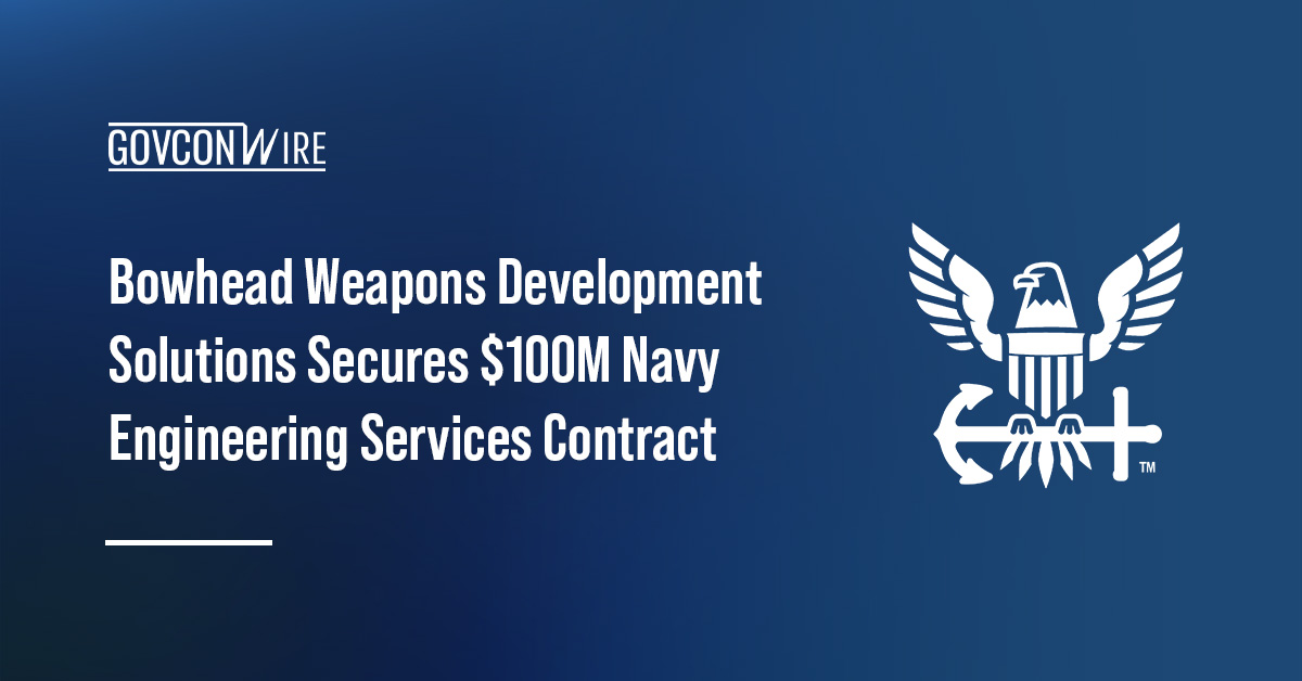 Bowhead Weapons Development Solutions company logo. The US Navy awarded Bowhead an engineering services contract.
