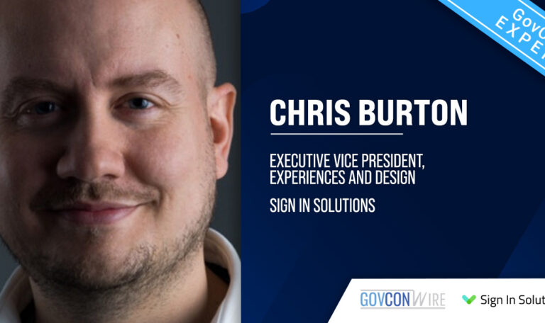 Chris Burton of Sign In Solutions. Burton is interested in how GovCons can balance security and visitor experience.