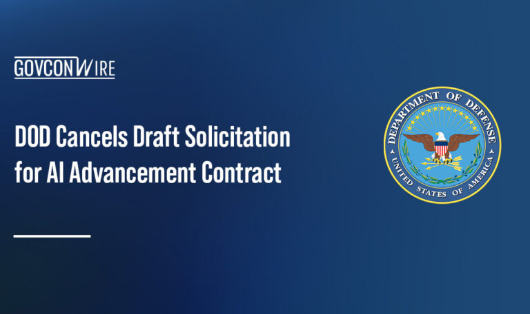 Department of Defense seal. DOD terminated the Advancing AI Multiple Award Contract's draft solicitation.