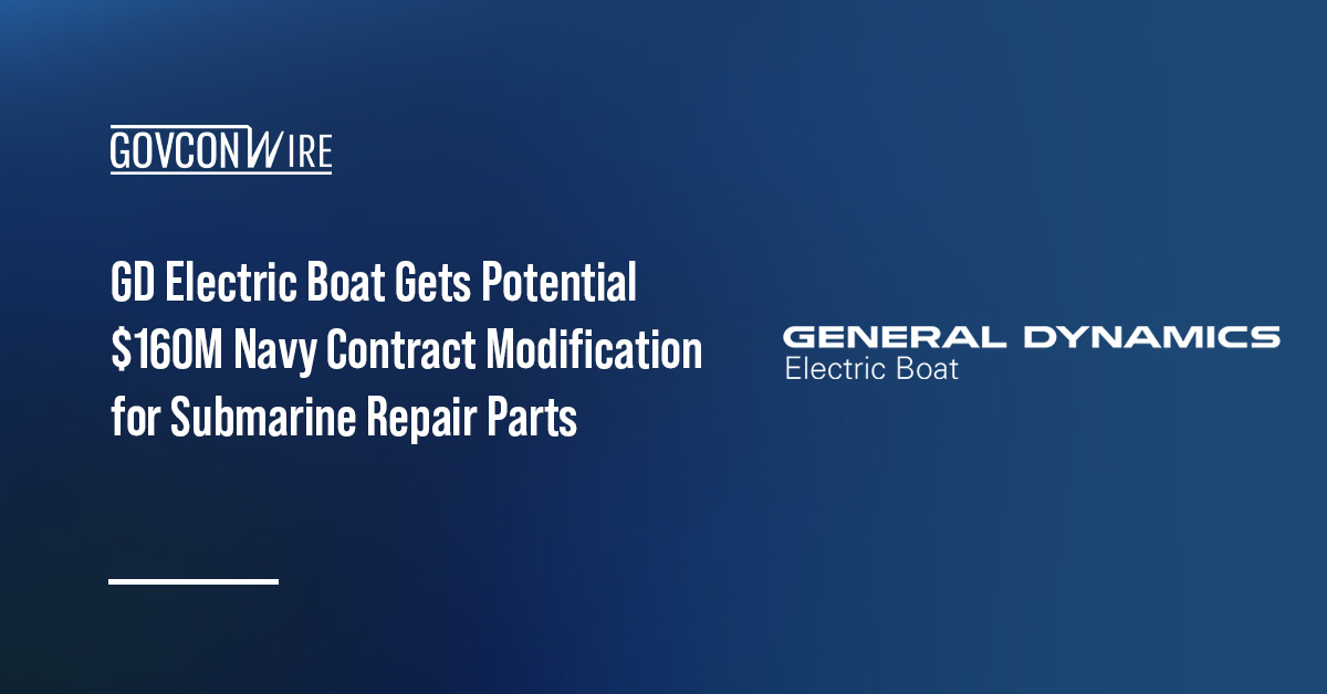 The Navy awarded GDEB a contract modification to supply repair parts for Virginia-class submarines.