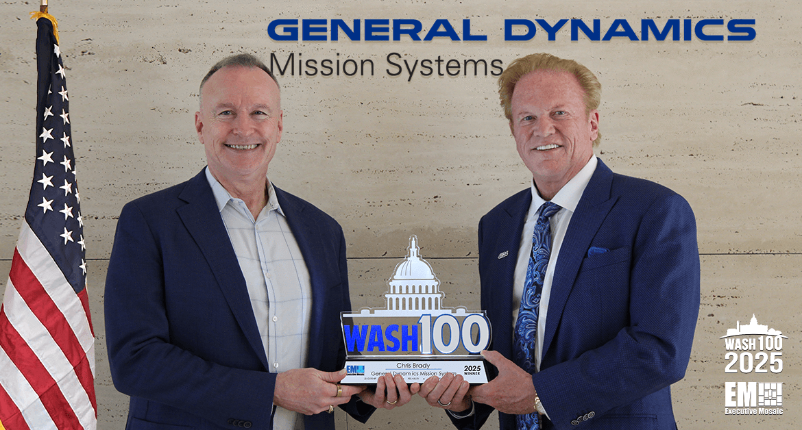 GDMS President Chris Brady and Executive Mosaic CEO Jim Garrettson. Brady received his sixth Wash100 Award