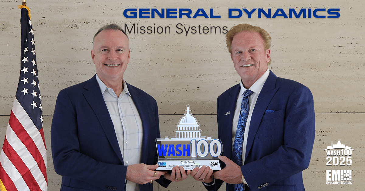 GDMS President Chris Brady and Executive Mosaic CEO Jim Garrettson. Brady received his sixth Wash100 Award