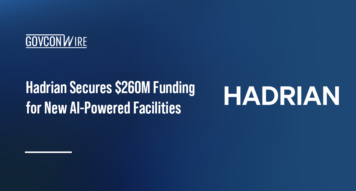 Hadrian logo. Hadrian secured $260 million in funding to build new AI-powered facilities.