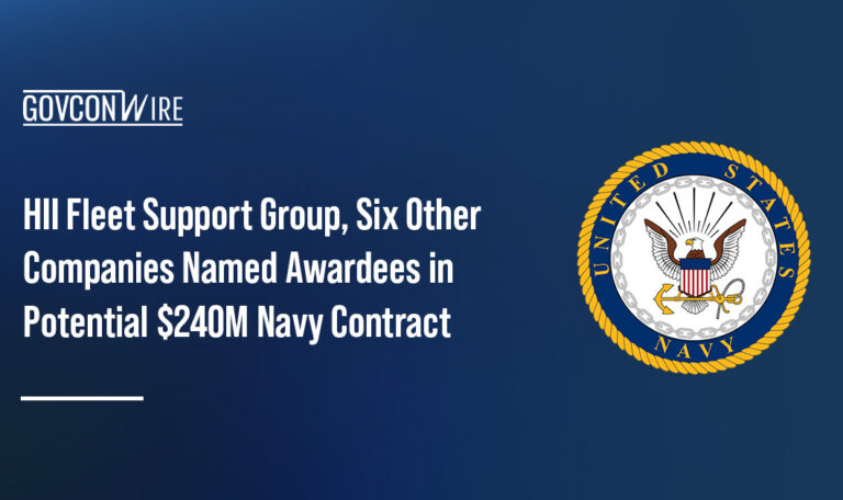 Logo of the U.S. Navy. The military service requires support services for its Naval Training Products and Services program