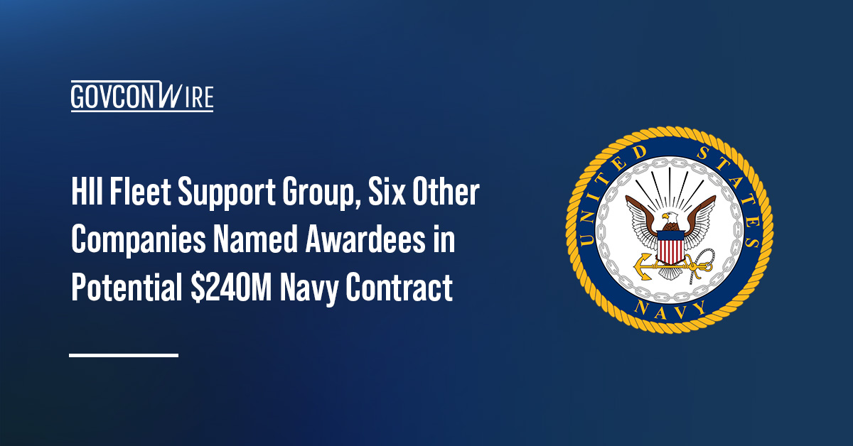 Logo of the U.S. Navy. The military service requires support services for its Naval Training Products and Services program