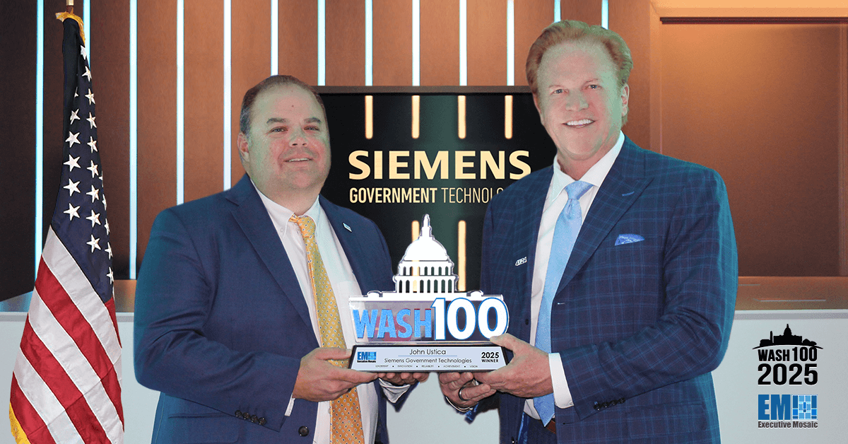 SGT CEO John Ustica. John Ustica, president and CEO of SGT, received the 2025 Wash100 Award from Executive Mosaic.