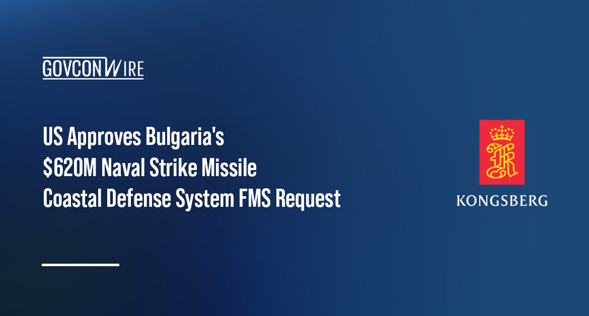 Kongsberg Defence & Aerospace logo. Kongsberg will be the principal contractor for the NSM CDS FMS to Bulgaria.