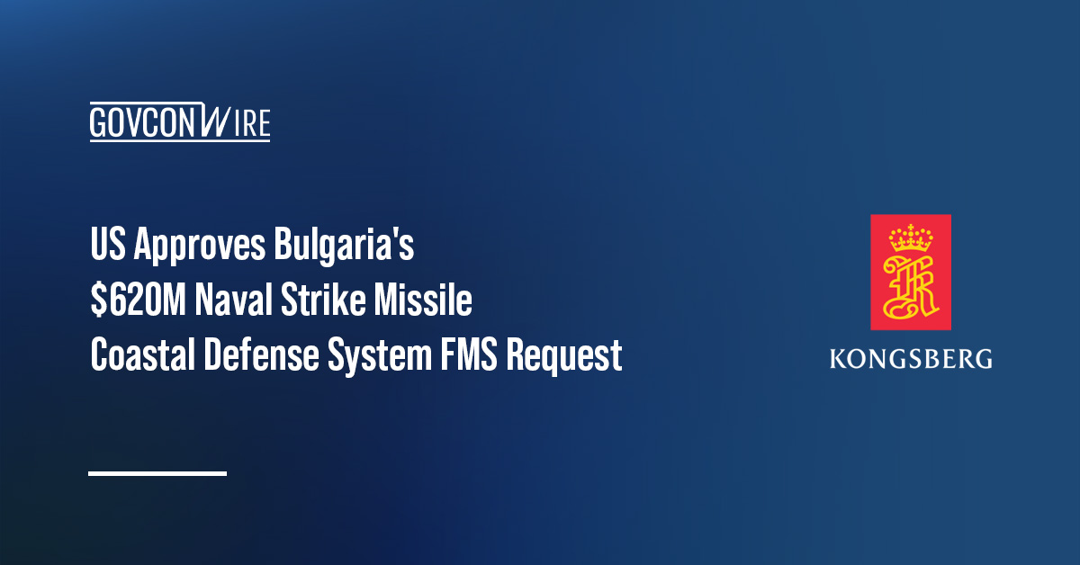 Kongsberg Defence & Aerospace logo. Kongsberg will be the principal contractor for the NSM CDS FMS to Bulgaria.