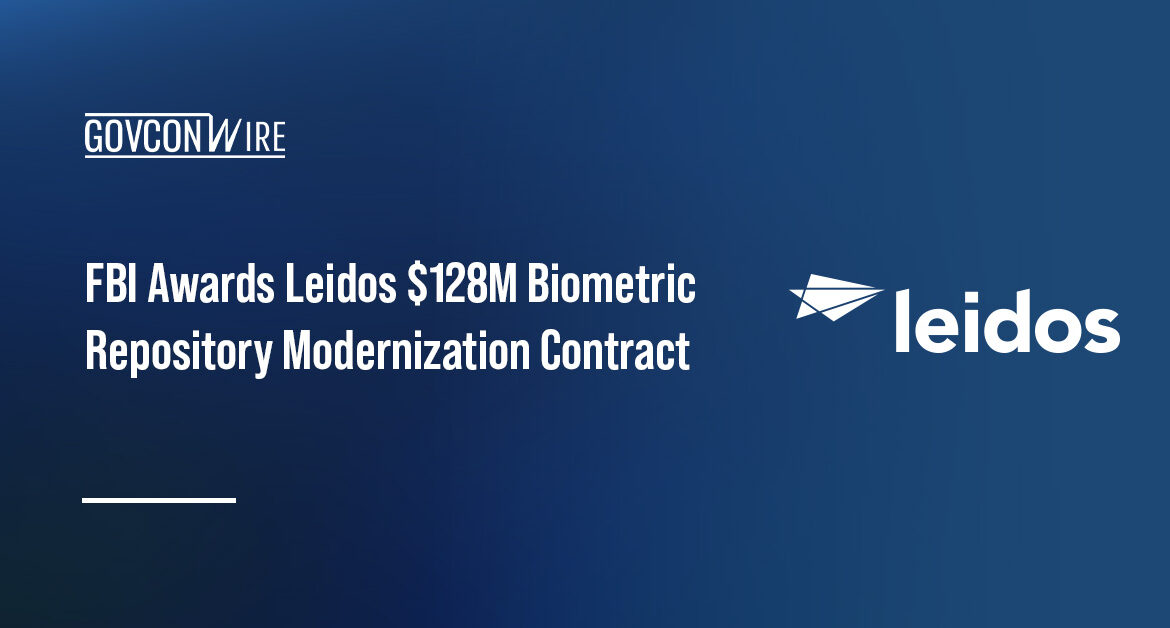 Leidos logo. The FBI awarded a $128 million contract to Leidos to modernize the NGI system.