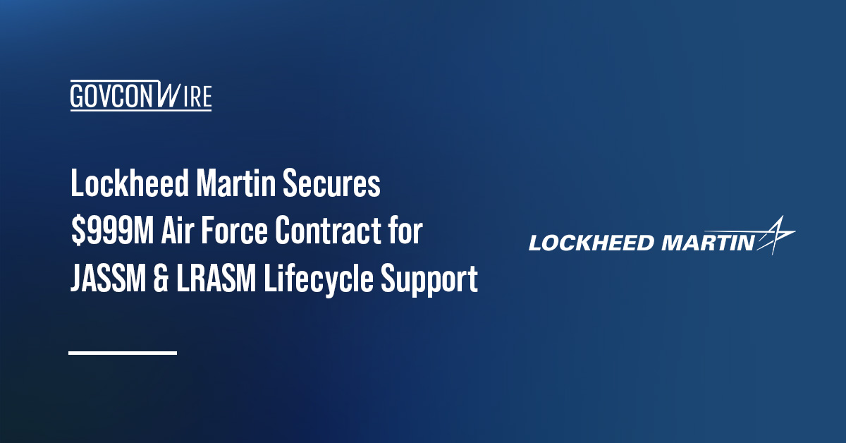Lockheed Martin logo. Lockheed Martin landed a $999 million U.S. Air Force contract for JASSM and LRASM lifecycle support.
