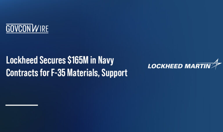 Lockheed Martin logo. Lockheed secured two Navy contracts for F-35 materials and support.