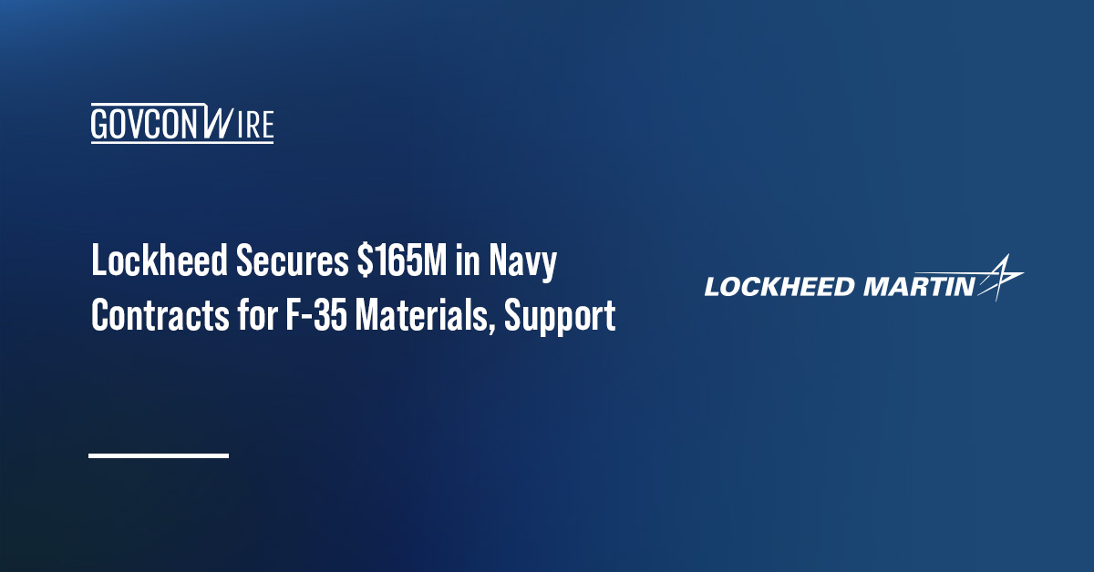 Lockheed Secures $165M in Navy Contracts for F-35 Materials, Support