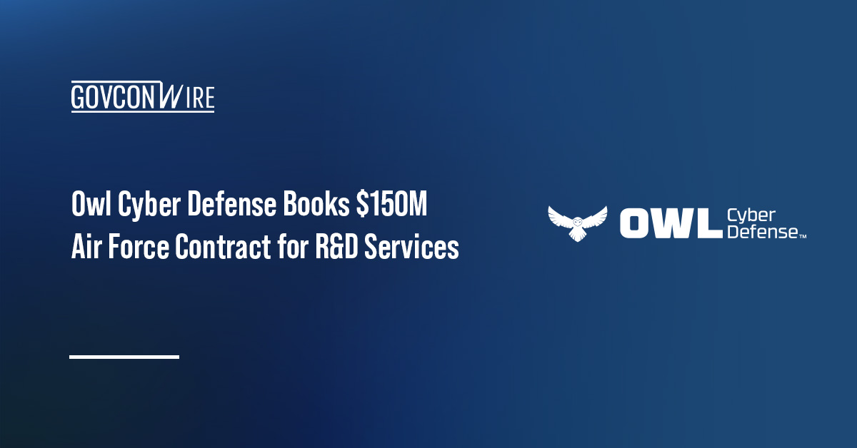 Owl Cyber Defense logo. Owl Cyber Defense secured a $150 million Air Force contract for research and development services.