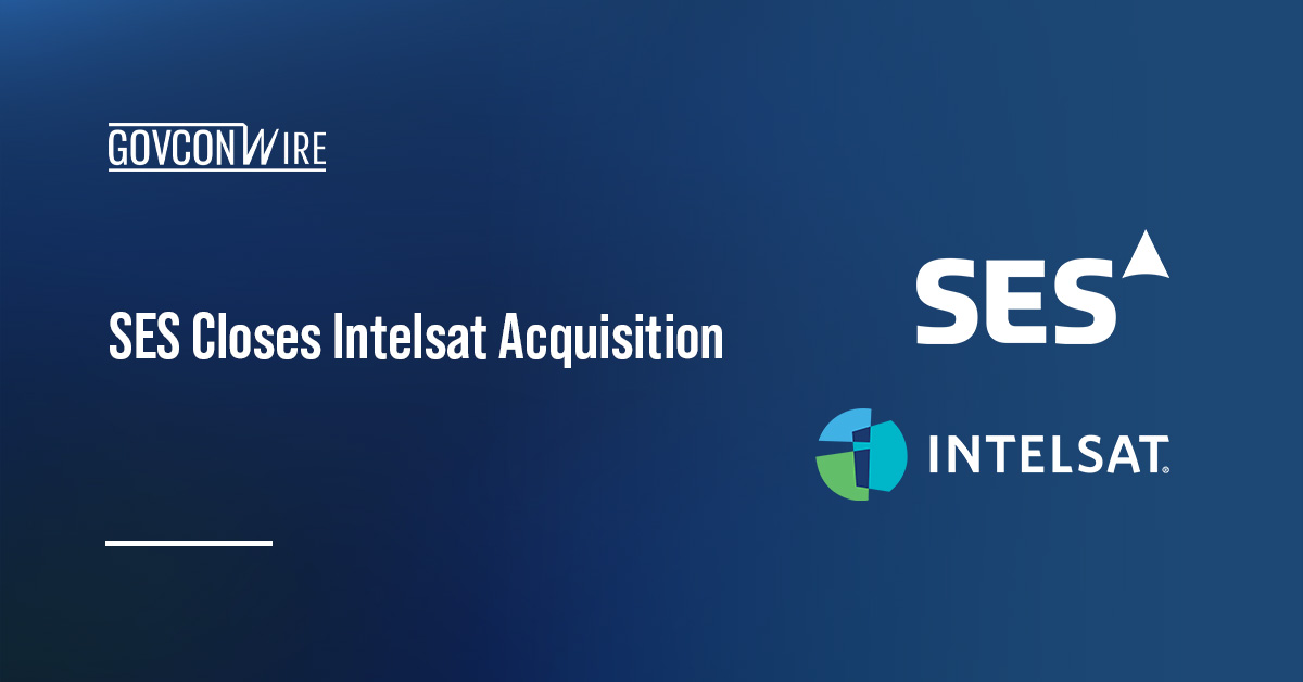SES and Intelsat logos. SES completed the acquisition of Intelsat.