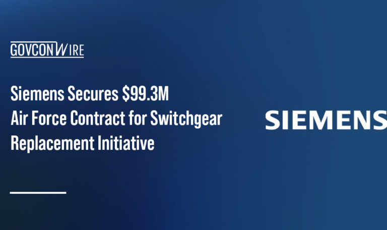 Siemens logo. Siemens Industry secured the Switchgear Replacement Effort contract from the U.S. Air Force.