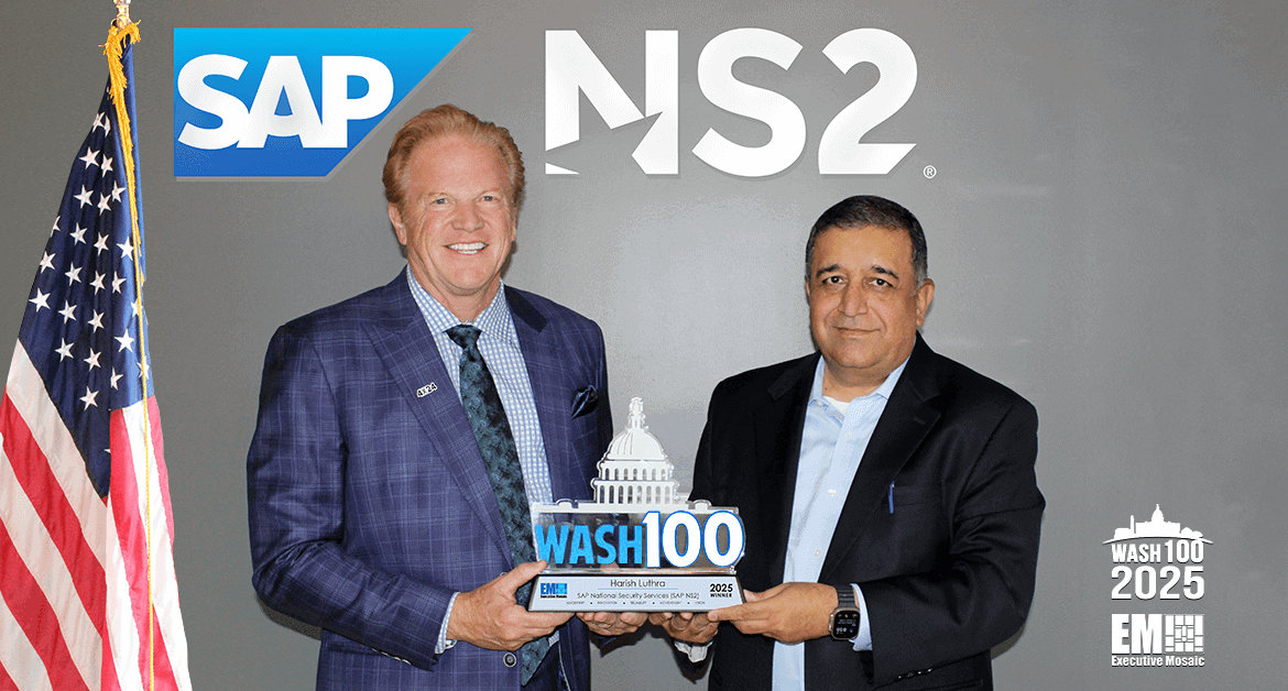 SAP NS2 CEO Harish Luthra. Harish Luthra, SAP NS2 CEO, received the 2025 Wash100 award from Executive Mosaic.