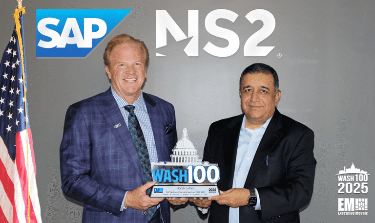 SAP NS2 CEO Harish Luthra. Harish Luthra, SAP NS2 CEO, received the 2025 Wash100 award from Executive Mosaic.