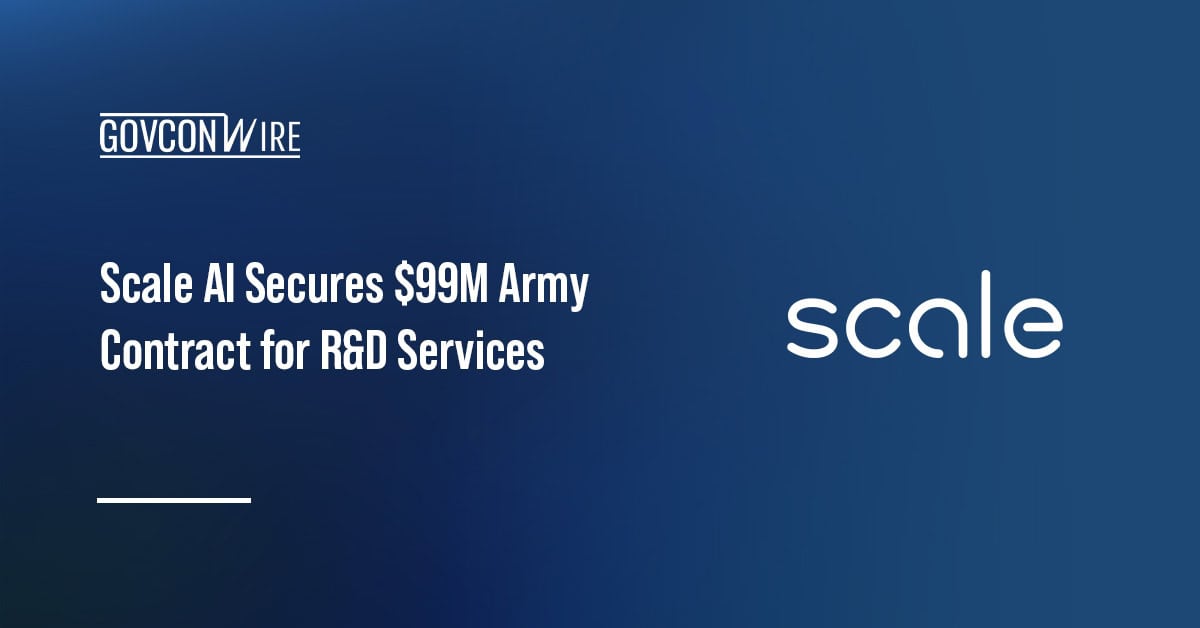 Scale AI logo. Scale AI has secured a $99 million contract from the U.S. Army for R&D services.