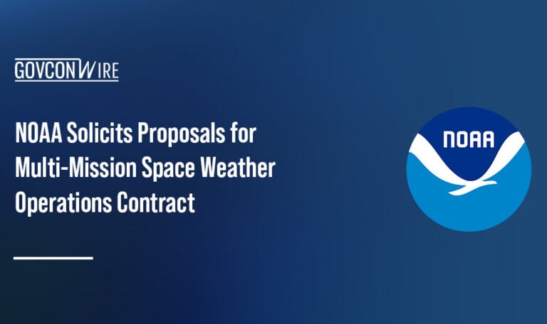 NOAA logo. The NOAA’s Acquisitions and Grants Office issued a solicitation seeking proposals for the SWO-MOS contract.