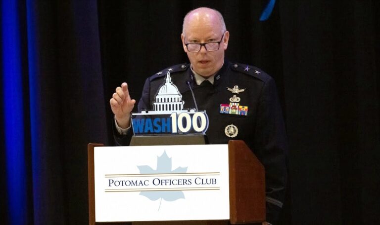 Stephen Purdy. The Space Force acquisition official addressed GovCon industry members at an air and space summit.