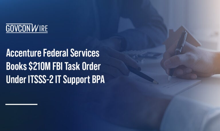 Contract signing representing a contract award. AFS secured an FBI task order under the ITSSS-2 IT support BPA.