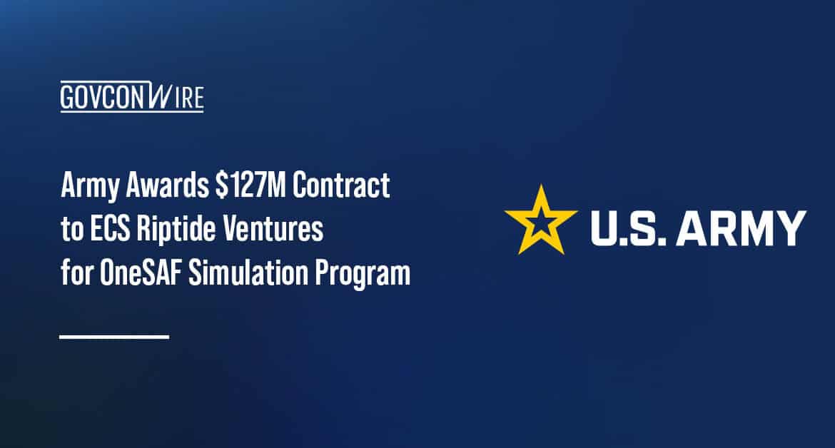 Army Awards $127M Contract to ECS Riptide Ventures for OneSAF Simulation Program US Army. ECS Riptide Ventures secured a $127 Million Contract from the Army to support OneSAF.