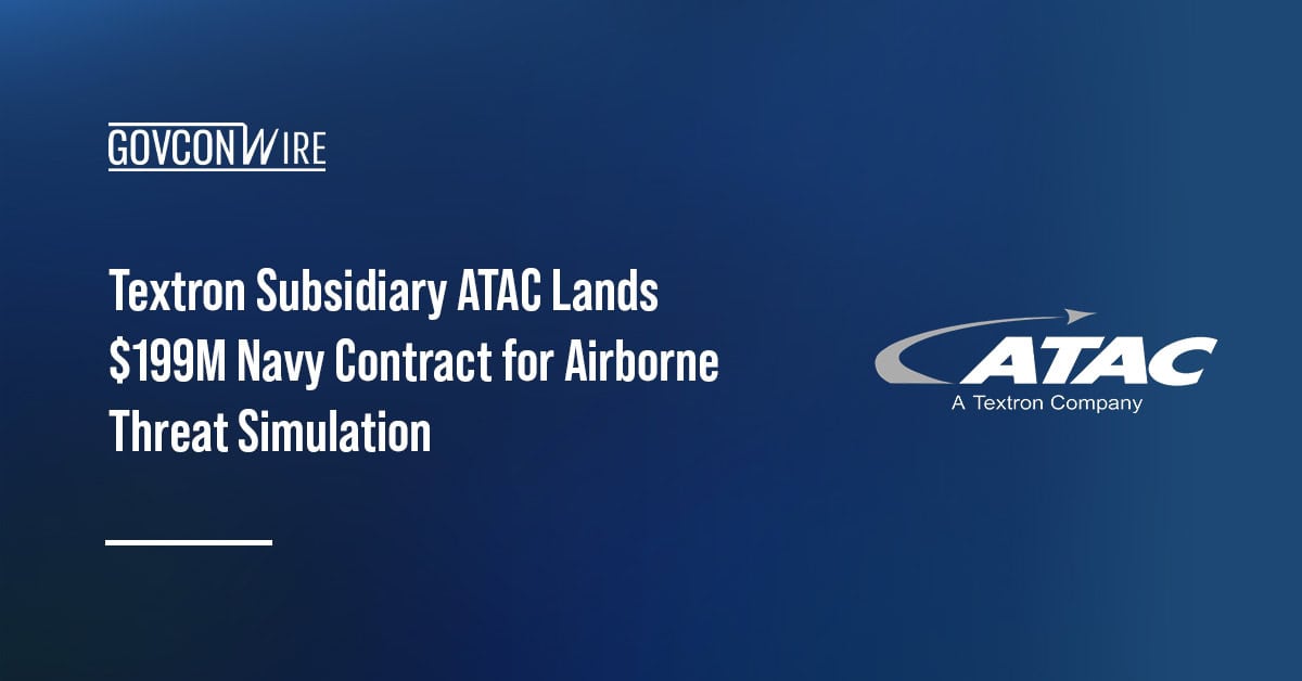 ATAC logo. ATAC, a Textron subsidiary, received a contract from the U.S. Navy for airborne threat simulation capabilities.