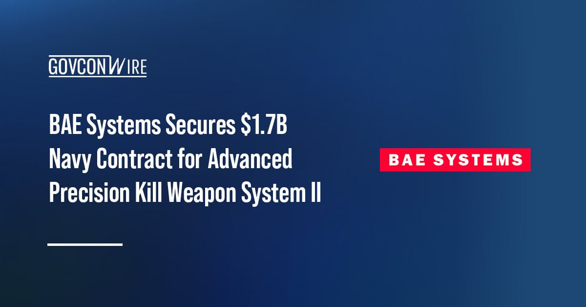 BAE Systems logo. BAE Systems was awarded a U.S. Navy contract to produce Advanced Precision Kill Weapon System II.