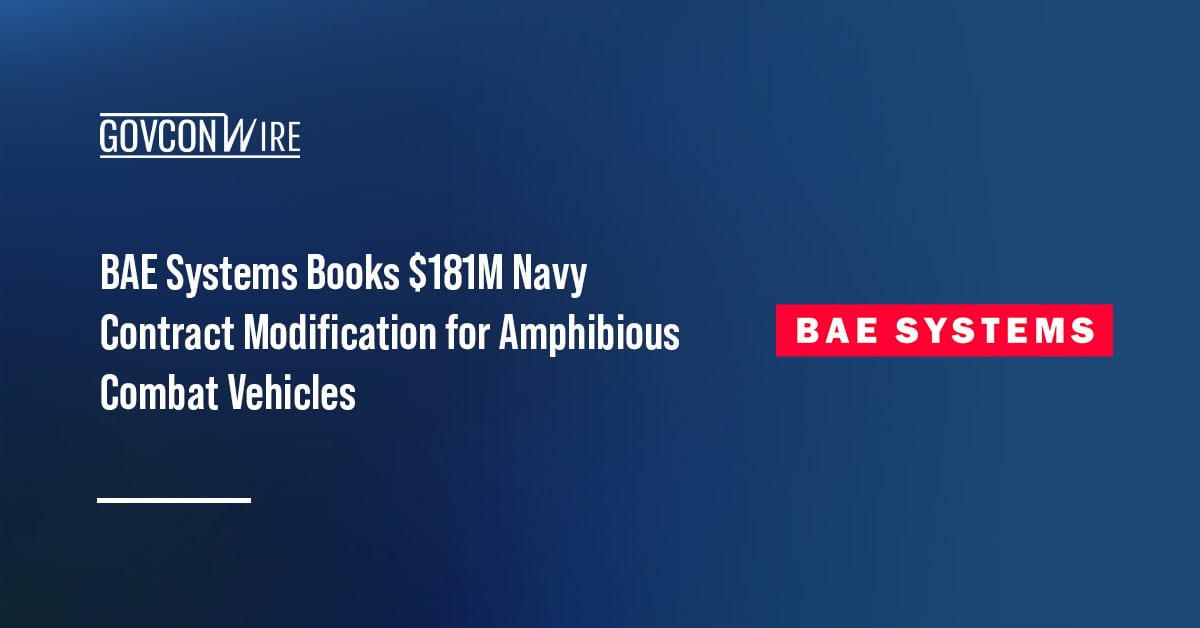 BAE Systems Books $181M Navy Contract Modification for Amphibious Combat Vehicles
