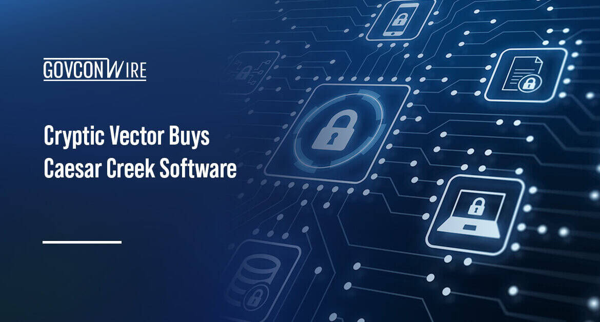 Digital lock and key representing cybersecurity. Cryptic Vector purchased offensive cyber research company Caesar Creek.