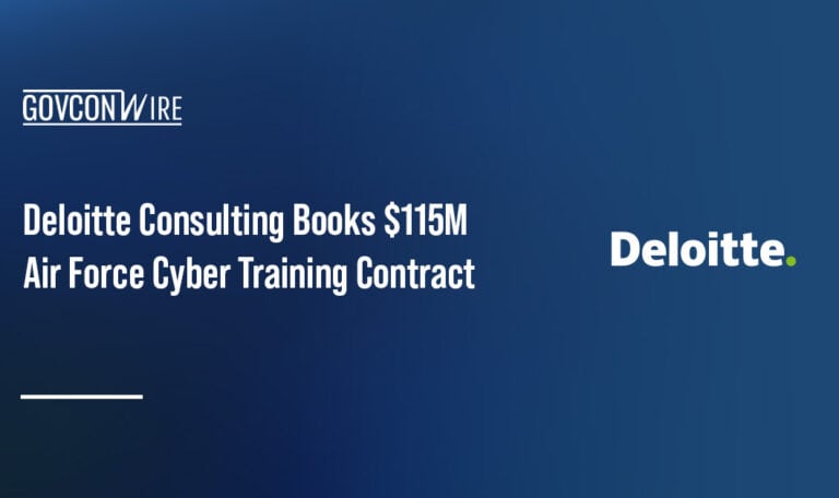 Deloitte logo. The Air Force awarded Deloitte a $115 million contract on cyber training services.