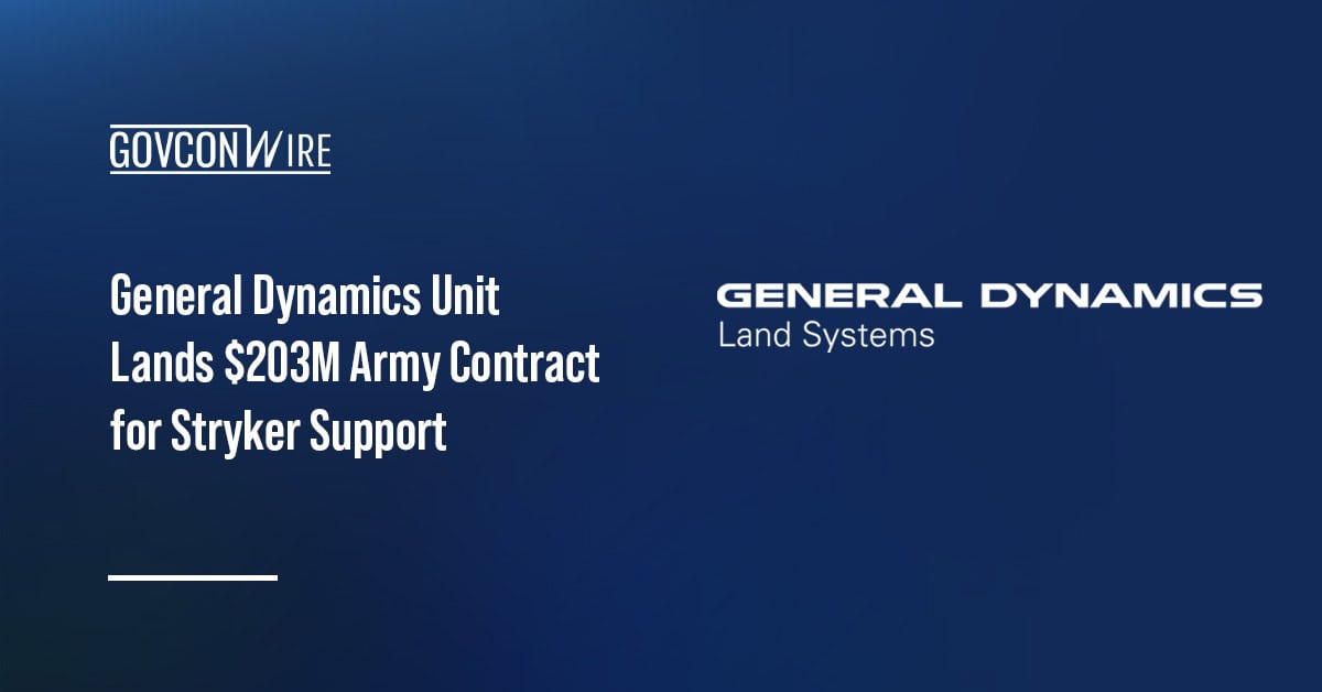 General Dynamics Land Systems logo. GDLS booked the Army's Stryker performance-based logistics support contract.