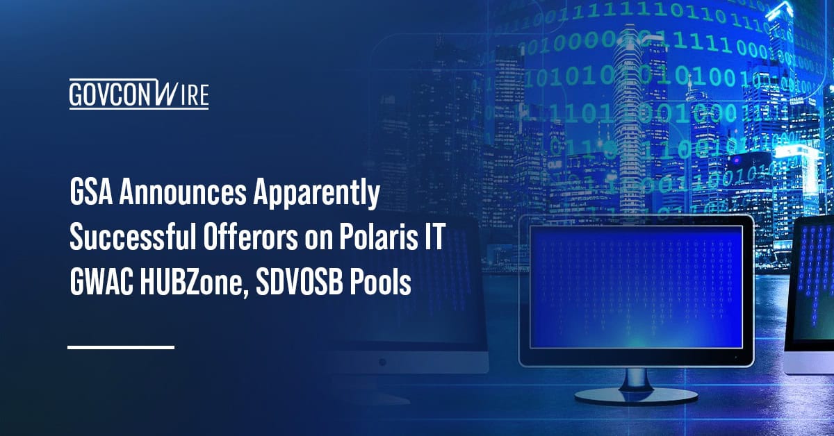 A network of computers. GSA issued preaward notices for Polaris IT GWAC’s SDVOSB and HUBZone pools.