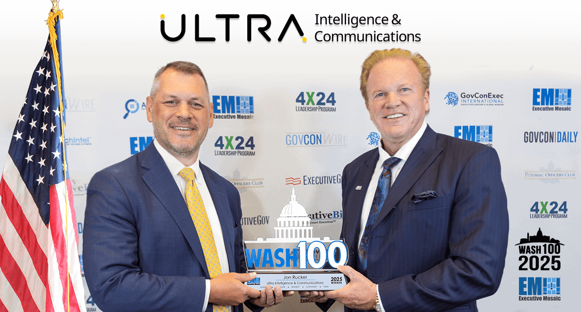 Ultra I&C CEO Jon Rucker with Executive Mosaic CEO Jim Garrettson. Rucker won his second Wash100 Award this year.