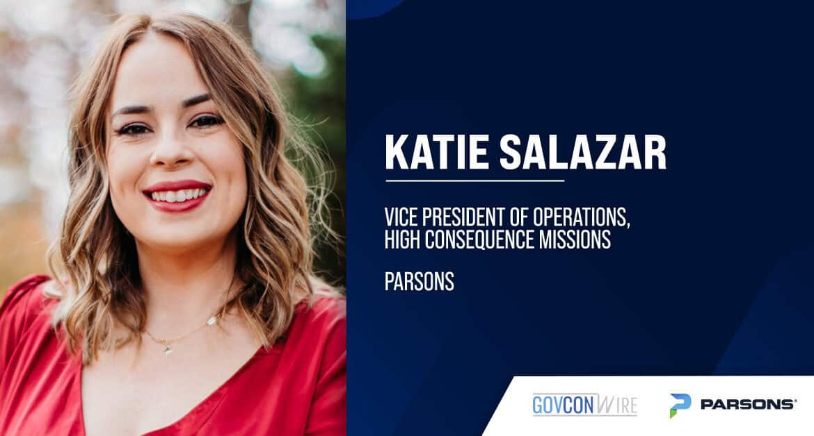 Parsons VP Katie Salazar. Parsons Names Katie Salazar as vice president of operations for high consequence missions.
