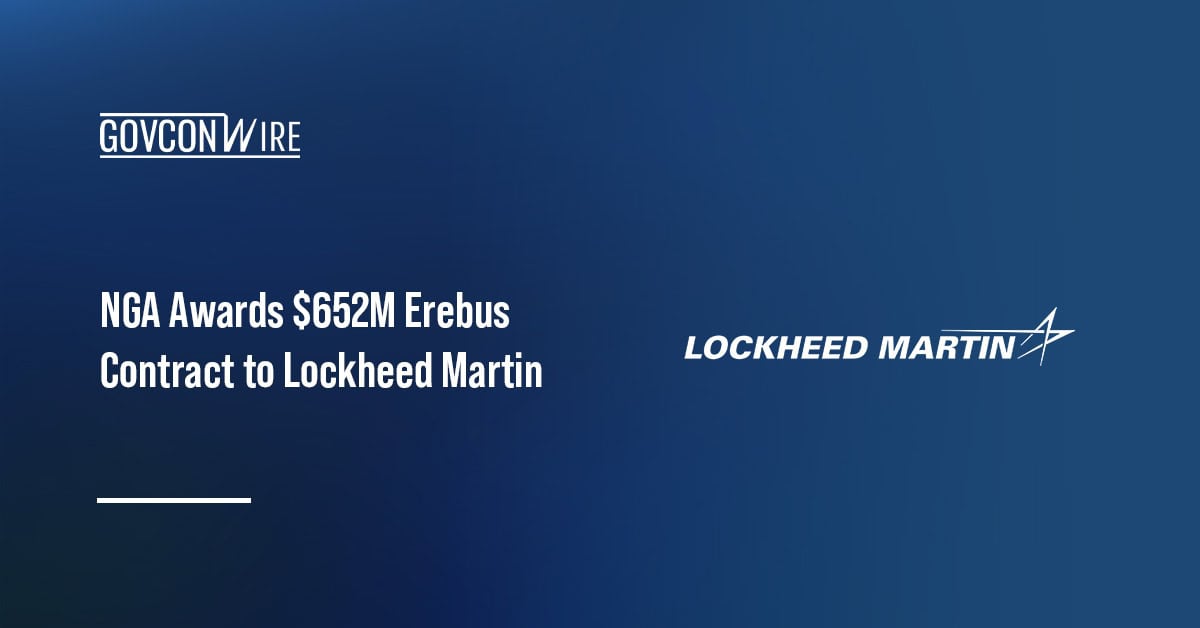 Lockheed Martin logo. The NGA awards Lockheed Martin the Erebus contract.