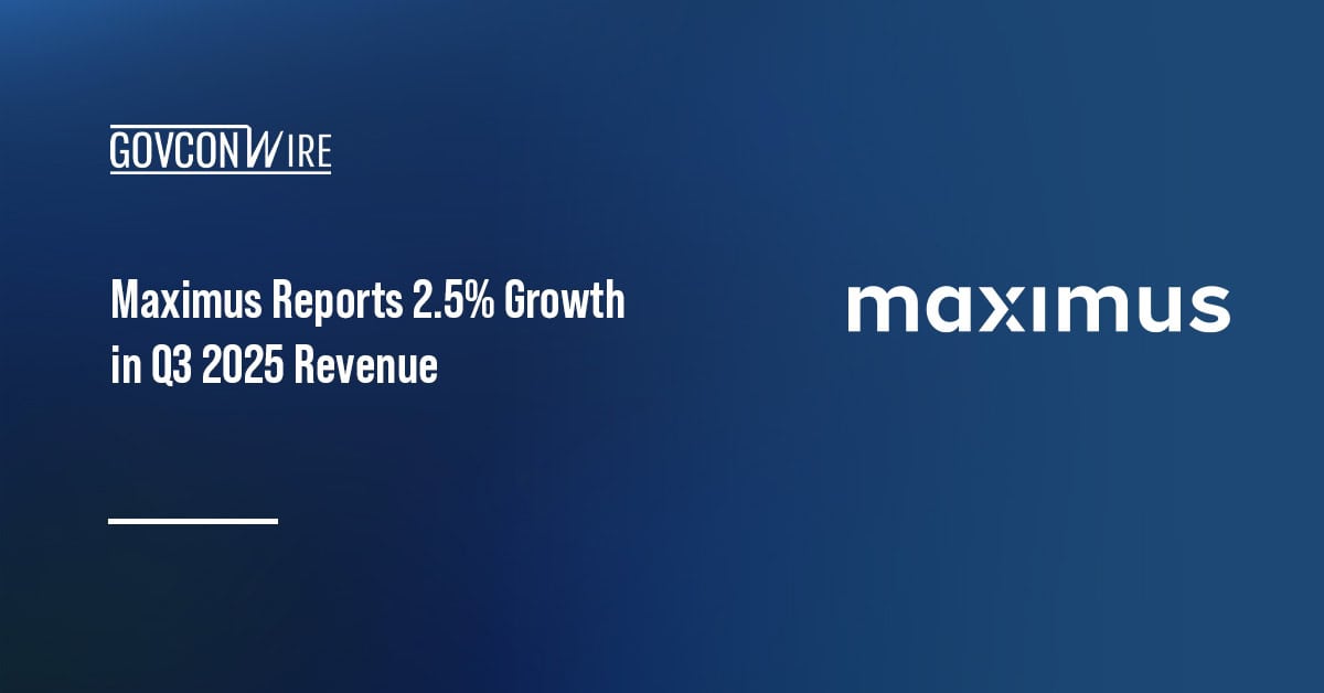 ​Maximus logo. Maximus reported a 2.5 percent increase in revenue for Q3 fiscal 2025.