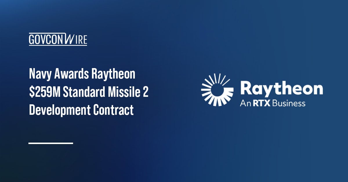 Raytheon logo. The US Navy awarded a $259 million Standard Missile 2 development contract to Raytheon.