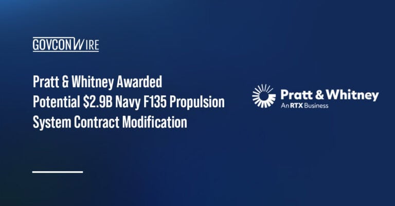 Pratt & Whitney logo. The company received a potential $2.9 billion modification to its F135 contract.