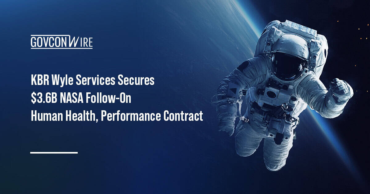 Astronaut in space. NASA awarded KBR Wyle Services a $3.6 billion contract to help mitigate aastronaut health risks.