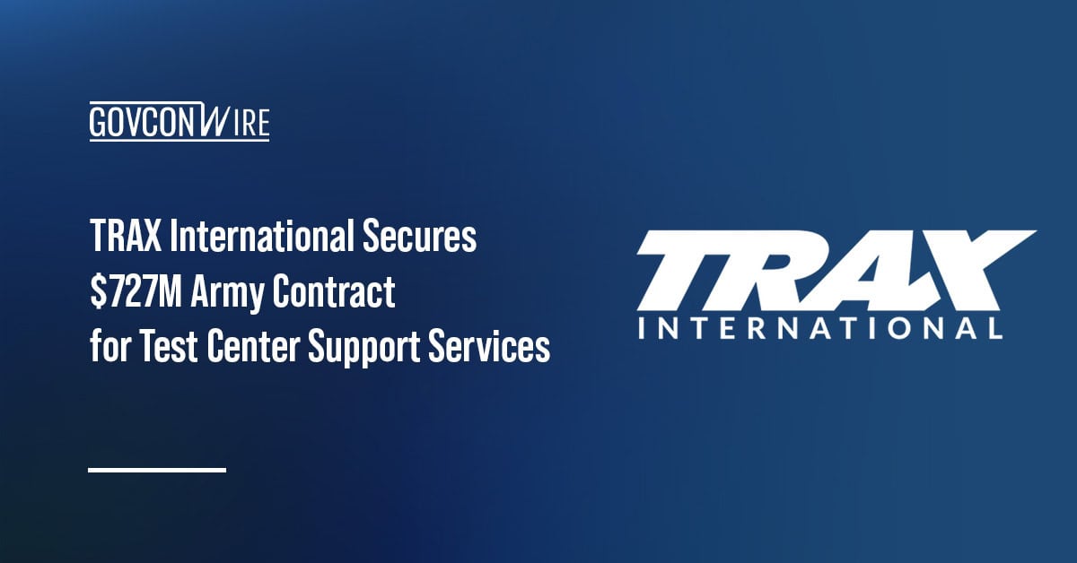 TRAX International logo. The US Army awarded a $727M contract to TRAX for test center support.