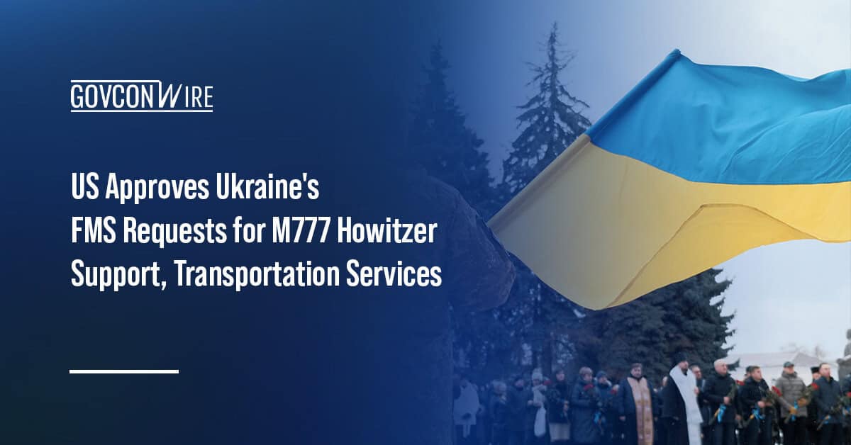 Soldier waving Ukrainian flag. US approves Ukraine's FMS requests.