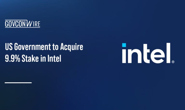 Intel logo. The U.S. government will make a $8.9 billion investment in Intel common stock.