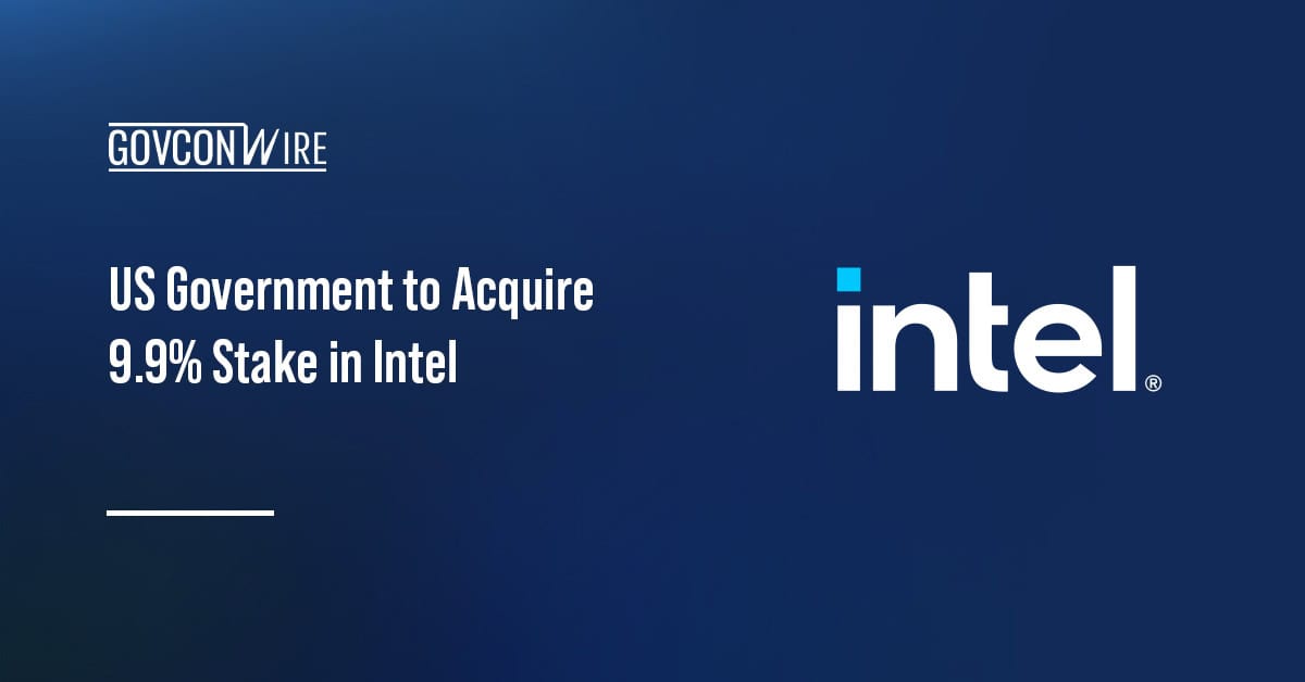 Intel logo. The U.S. government will make a $8.9 billion investment in Intel common stock.