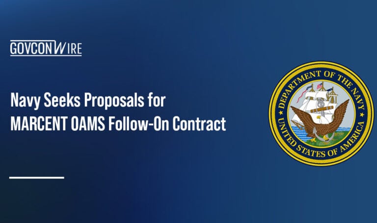 U.S. Navy seal. The U.S. Navy seeks proposals for the MARCENT OAMS follow-on contract.